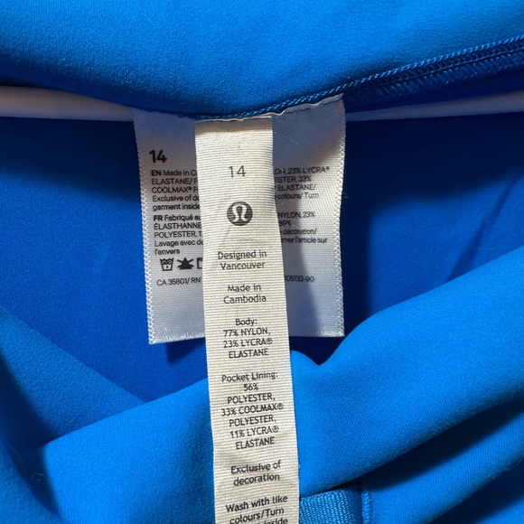 Lululemon Blue with Pink Graphic Legging Wunder Train - Picture 3 of 5